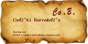 Csáki Barnabás névjegykártya