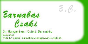 barnabas csaki business card